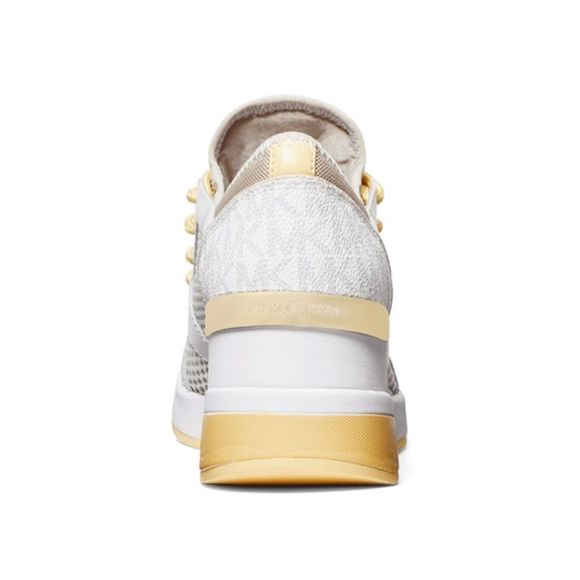 Michael Kors White and Gold Women's Sneakers - Picture 3 of 12